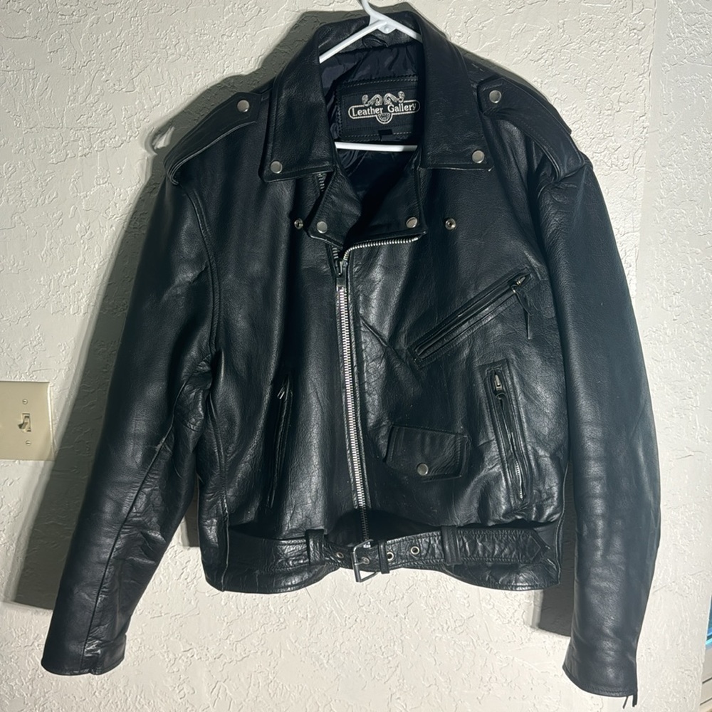 Leather Gallery Black Leather Jacket size 48